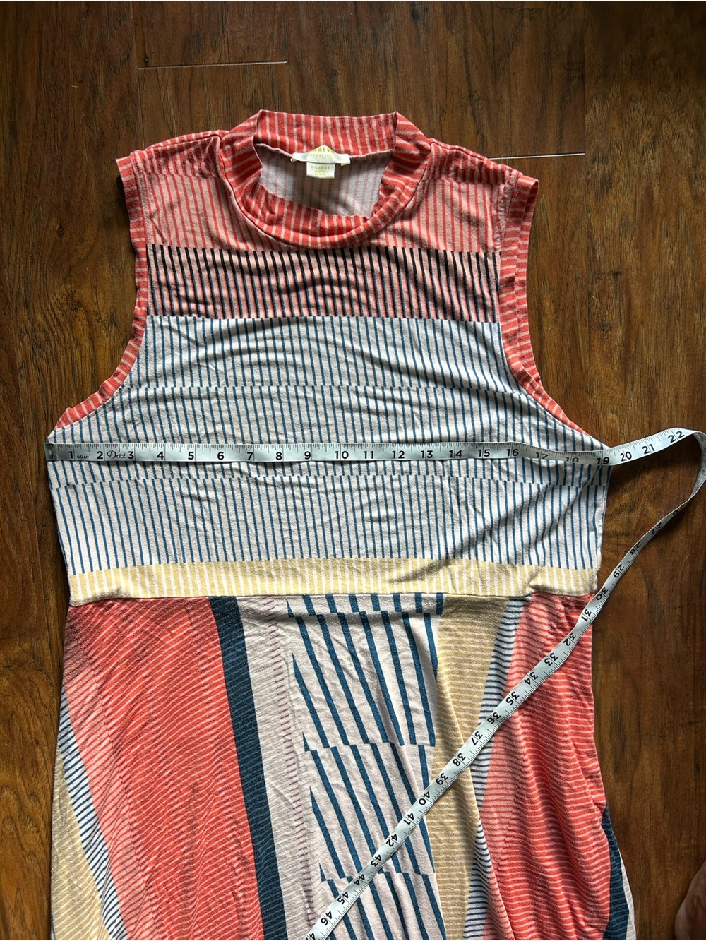 Maeve Anthropologie Cleary Striped Sleeveless Jersey Midi Dress Multicolor XL - Picture 5 of 7